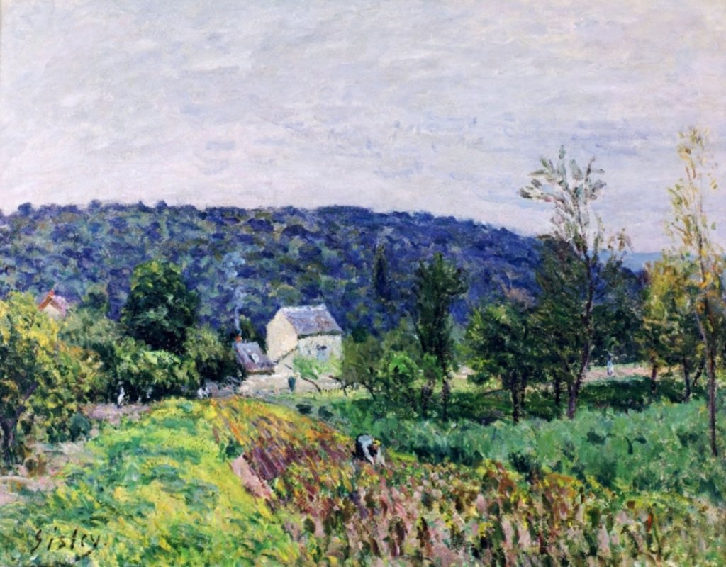 Detail of Hills Surrounding Paris, 1879 by Alfred Sisley