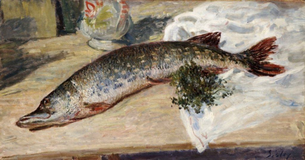 Detail of The Pike, 1888 by Alfred Sisley