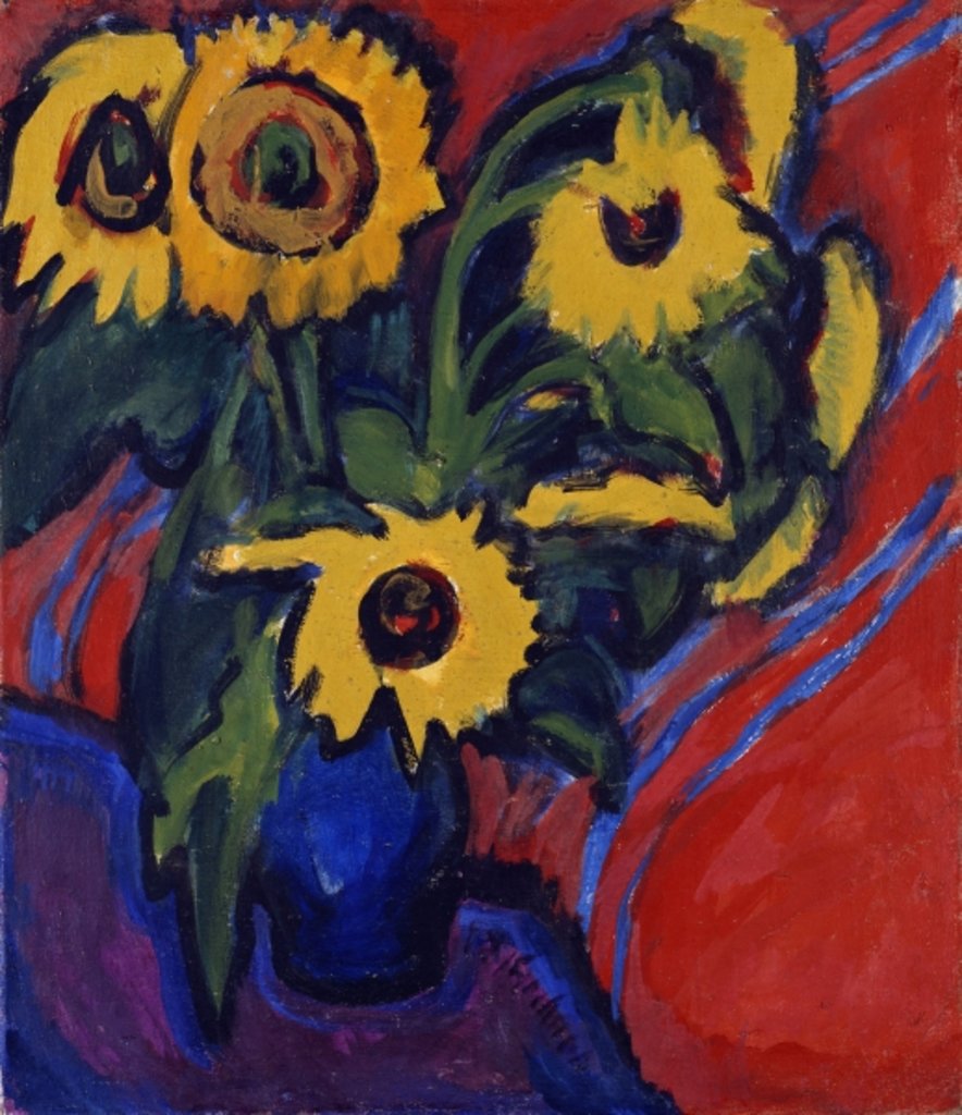 Detail of Sunflowers, 1909-18 by Ernst Ludwig Kirchner