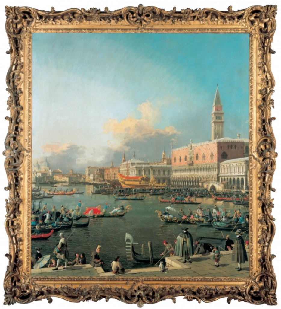 Detail of The Bucintoro at the Molo, Venice, on Ascension Day by Canaletto