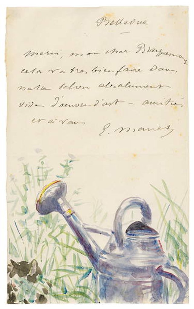 Detail of Letter to Félix Bracquemond, October 1880 by Edouard Manet