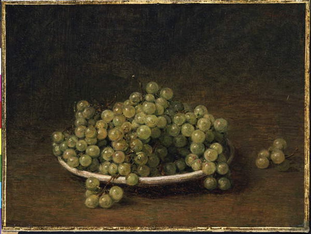 Detail of White Grapes on a Plate by Ignace Henri Jean Fantin-Latour