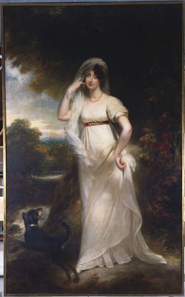 Detail of Portrait of Harriet Wells in a River Landscape by William Beechey