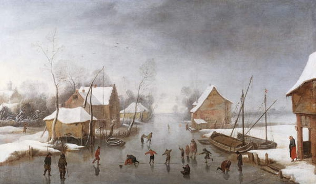 Detail of A Winter River Landscape by Jan Wildens