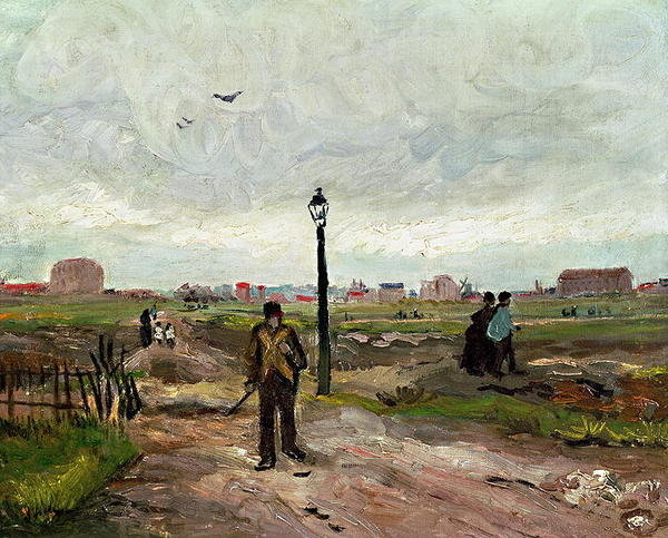 Detail of The Outskirts of Paris, 1886 by Vincent van Gogh