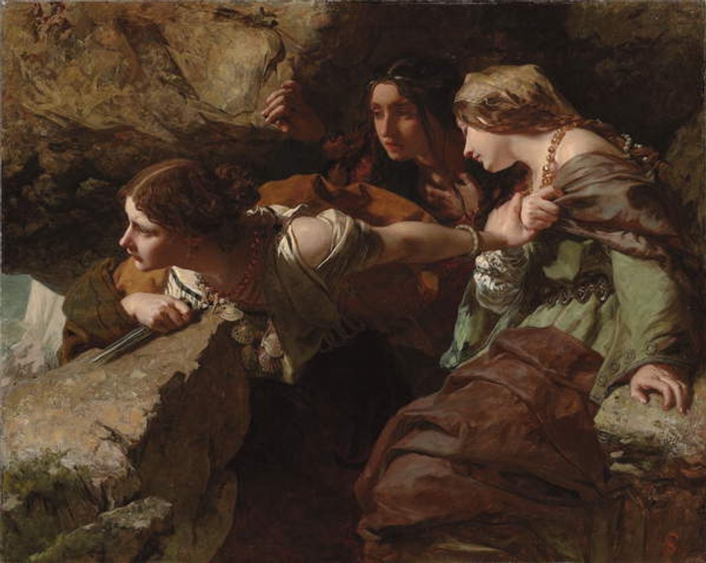 Detail of Courage, Anxiety and Despair: Watching the Battle by James Sant