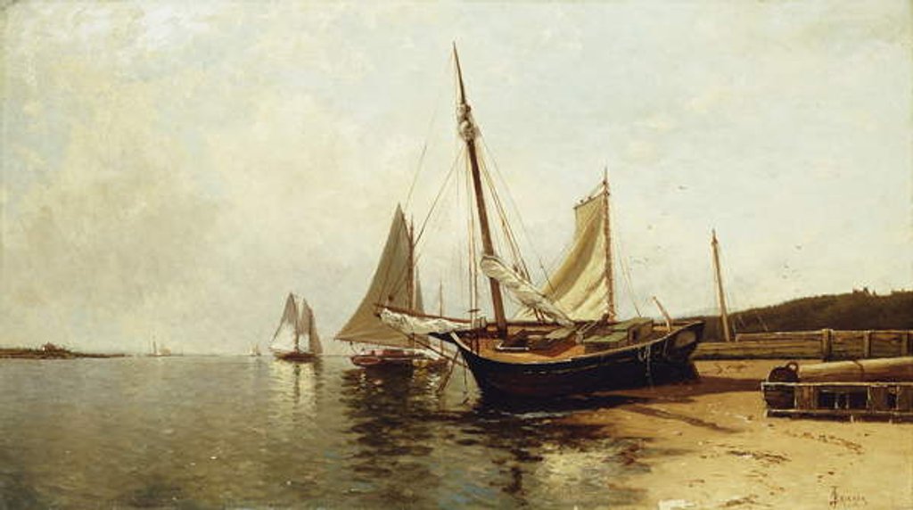 Detail of Calm Morning, Portland Harbor, by Alfred Thompson Bricher