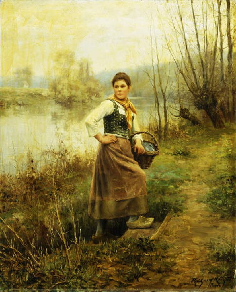 Detail of Country Girl, by Daniel Ridgway Knight