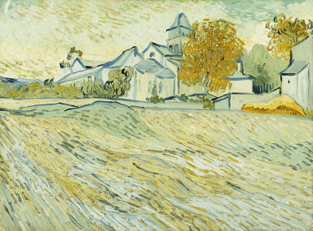 Detail of View of Asylum and Saint-Remy Chapel; Vue de l'Asile et de la Chapelle de Saint-Remy, 1889 by Vincent van Gogh