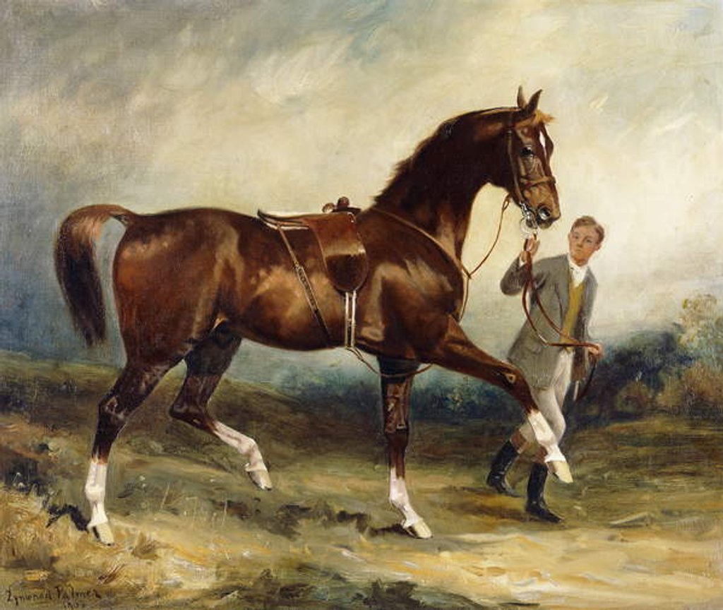 Detail of Horse and Groom in a Landscape, 1903 by James Lynwood Palmer