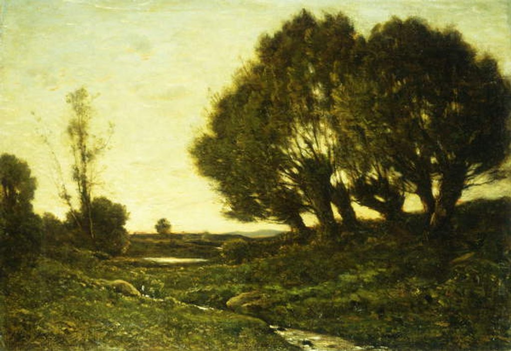 Detail of A Wooded Landscape with a Stream, 1903 by Henri-Joseph Harpignies