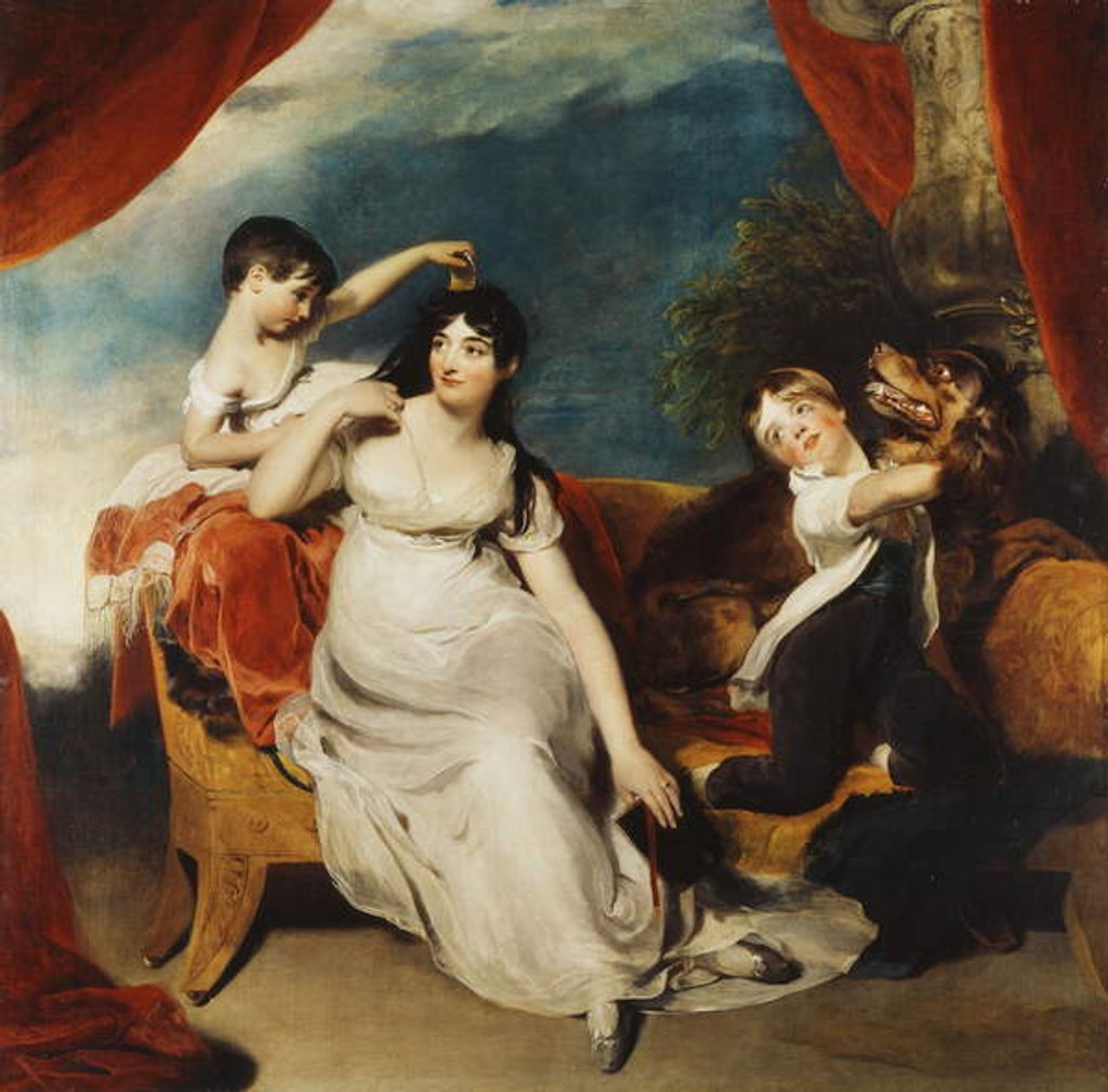 Detail of Group Portrait of Mrs Henry Baring and Two of her Children and a Large Dog, a Landscape Beyond, c.1817-1824 by Thomas Lawrence