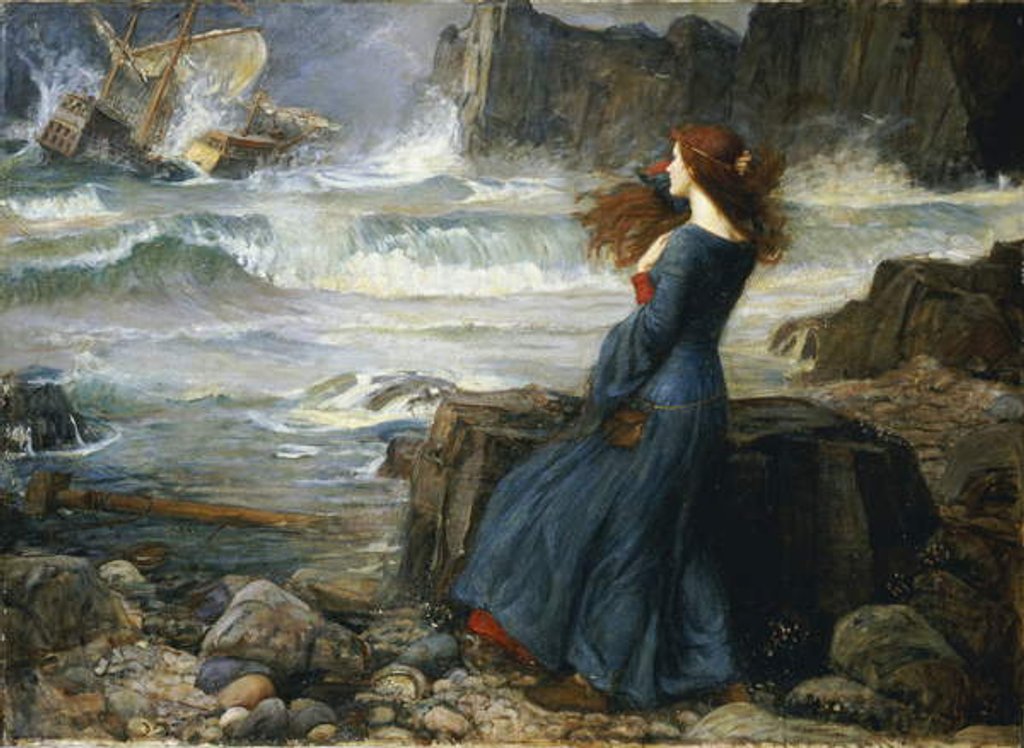 Detail of Miranda - La Tempête, 1916 by John William Waterhouse