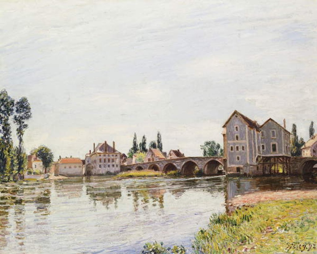 Detail of The Loing below the Pont de Moret, 1892 by Alfred Sisley