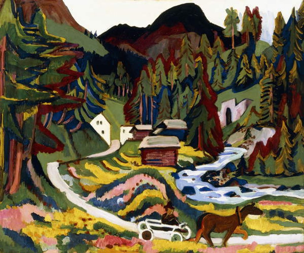 Detail of Landscape in Spring, Sertig, 1924-25 by Ernst Ludwig Kirchner