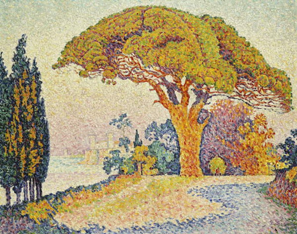 Detail of Pine Trees at Bertaud, Saint- Tropez, 1900 by Paul Signac