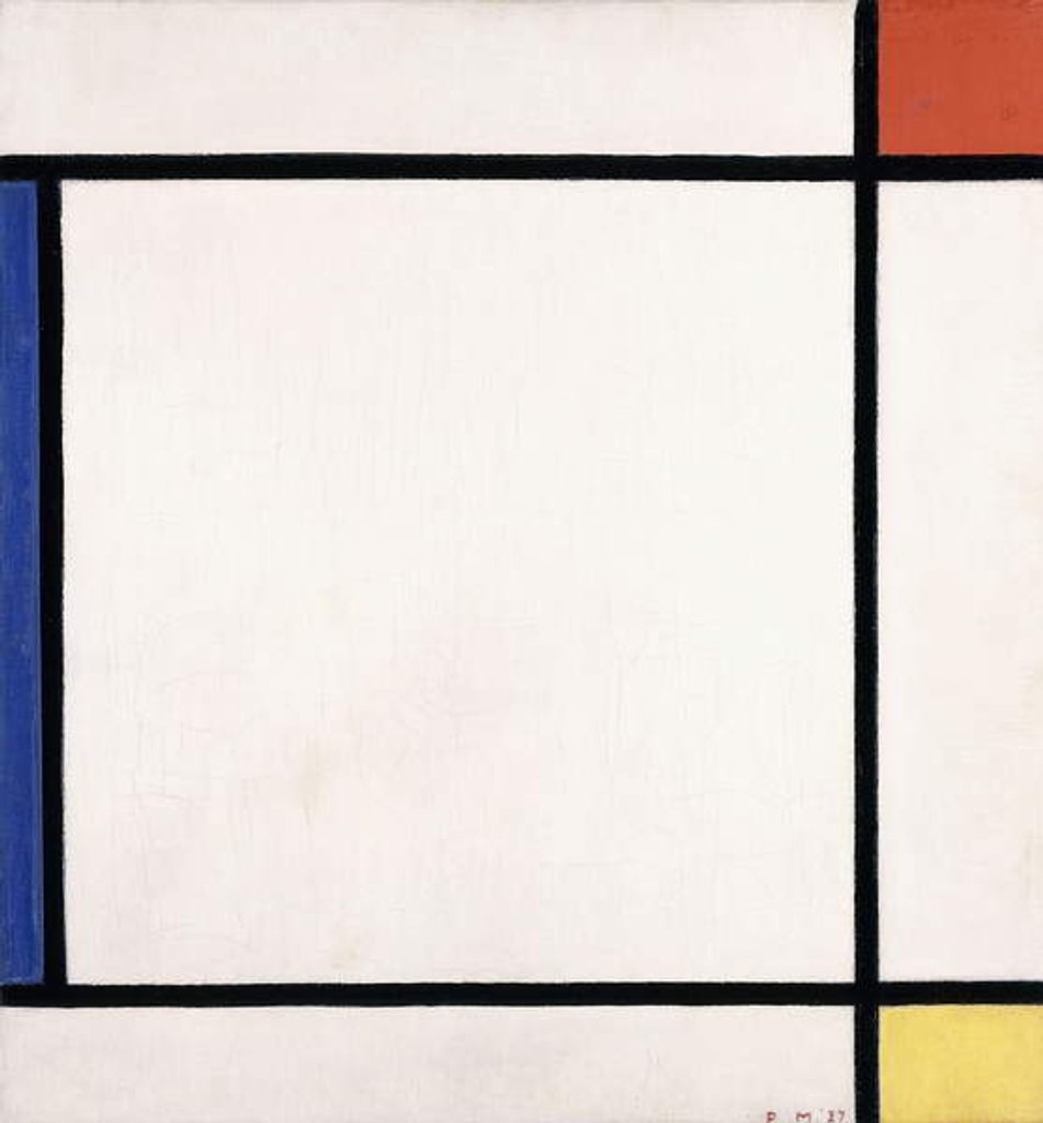 Detail of Composition III with Red, Yellow and Blue, 1927 by Piet Mondrian