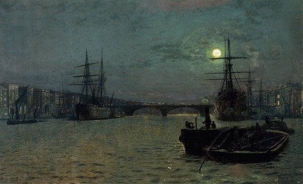 Detail of London Bridge - Half Tide, 1884 by John Atkinson Grimshaw