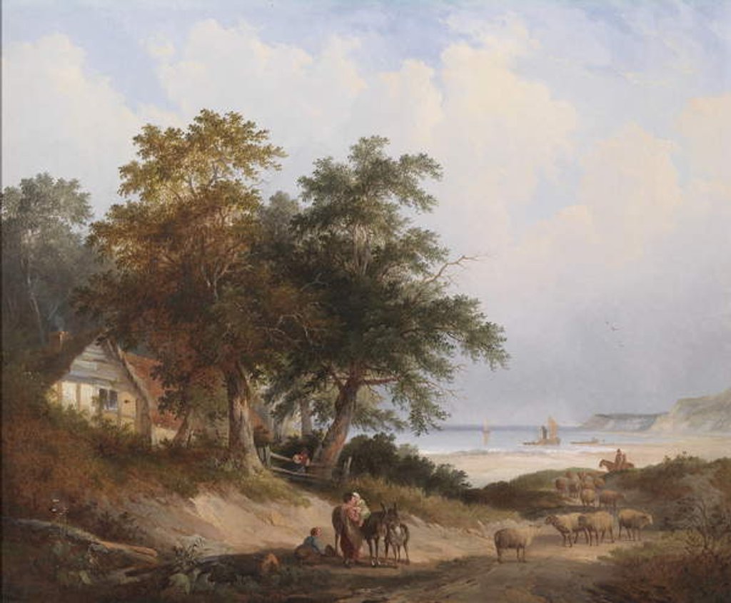 Detail of A Coastal Landscape, Isle of Wight by Henry John Boddington