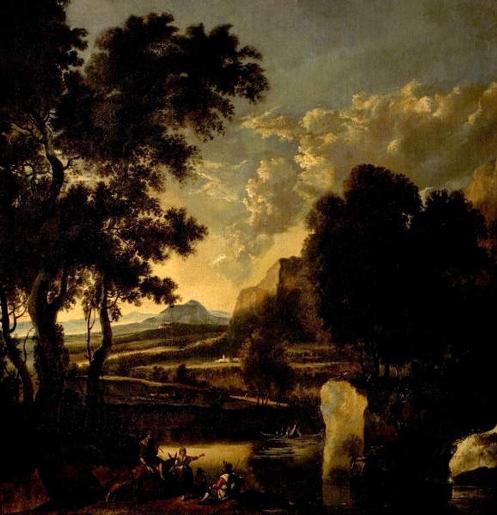 Detail of Landscape with Figures in the Foreground by Jan Hackaert