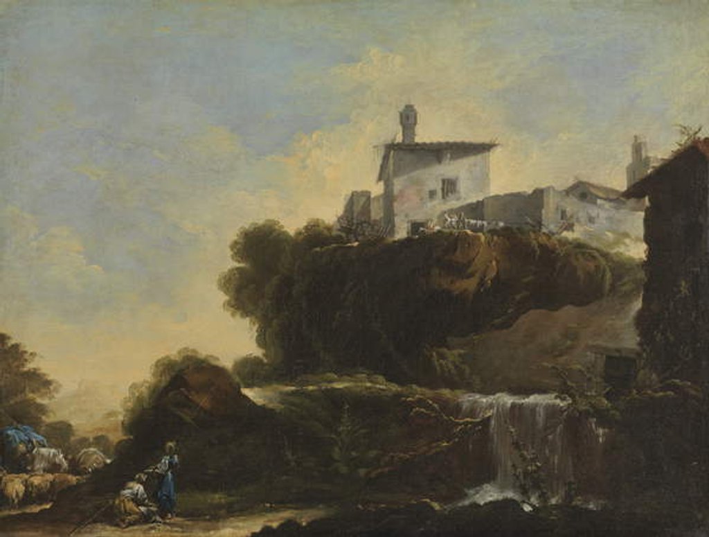 Detail of Italian Landscape, 1749 by Jean Barbault