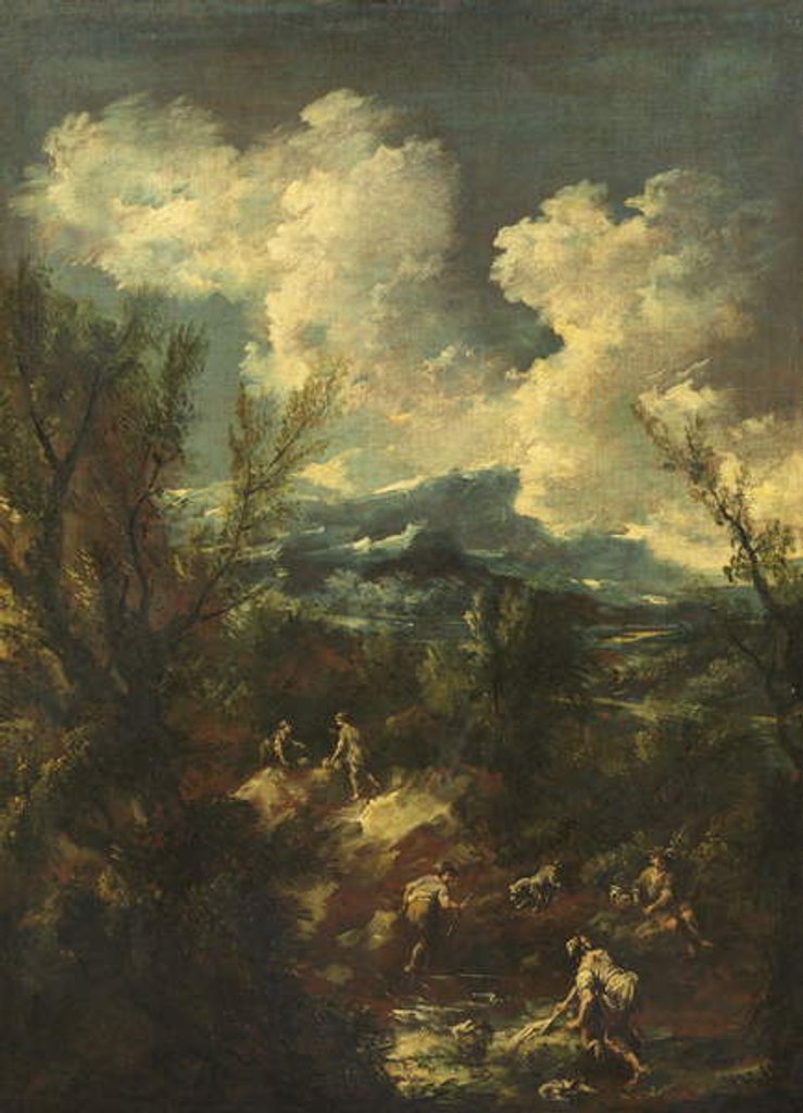 Detail of Landscape with Washerwomen, 1711-35 by Antonio Francesco Peruzzini