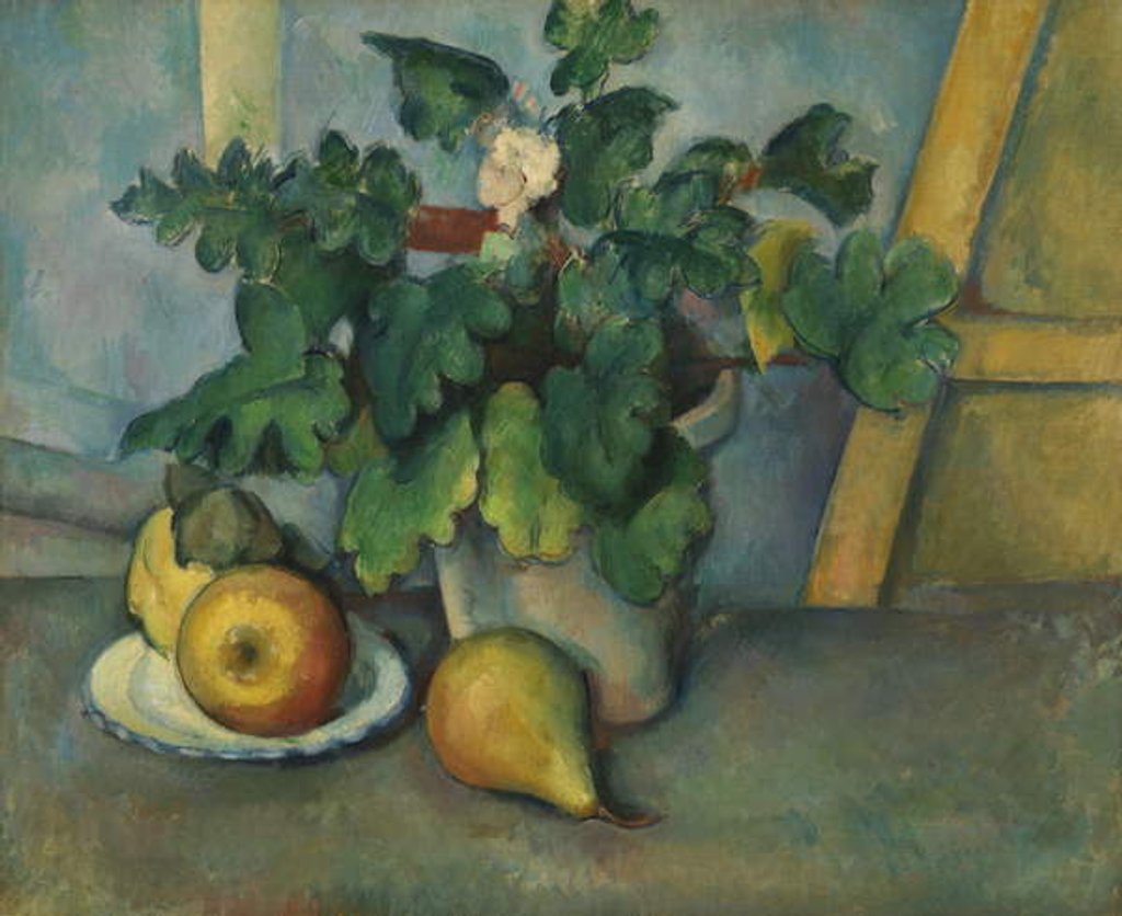 Detail of Pot of Primroses and Fruit, 1888-90 by Paul Cezanne