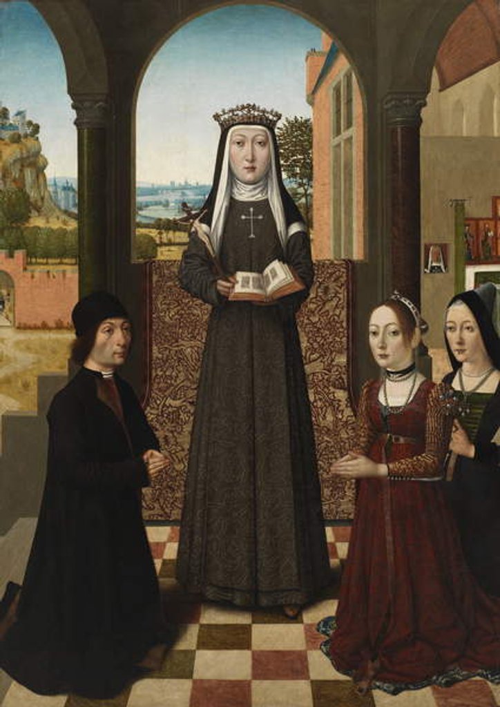 Detail of St. Catherine of Bologna with Three Donors, c.1470-80 by Master of the Baroncelli Portraits