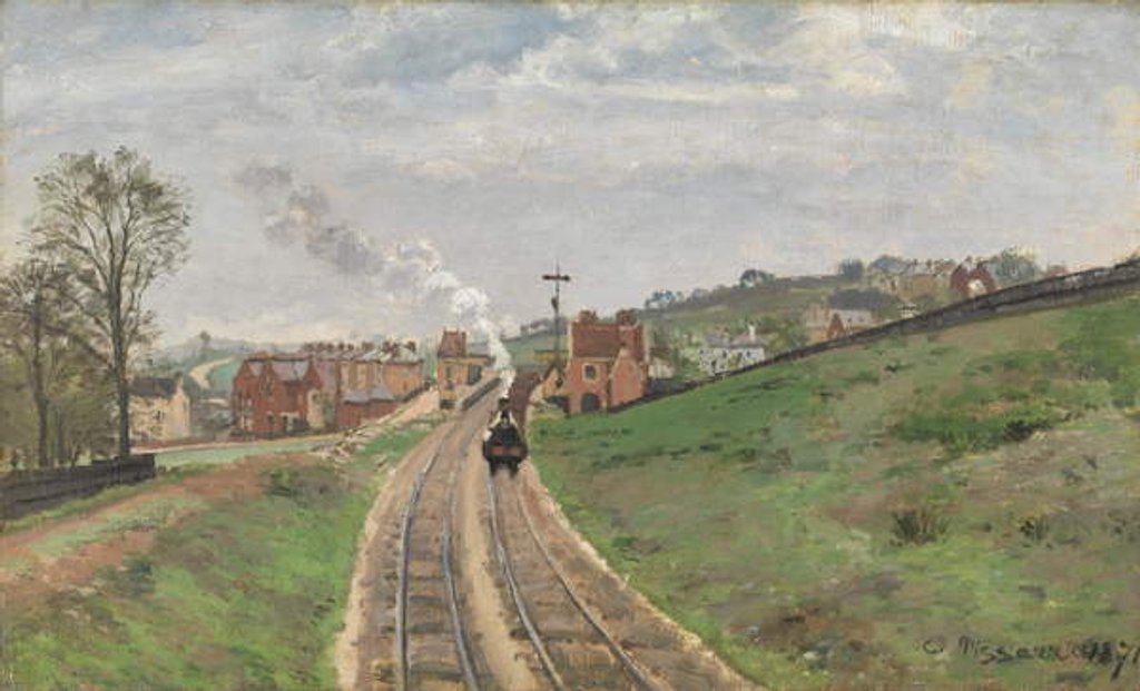 Detail of Lordship Lane Station, Dulwich, 1871 by Camille Pissarro