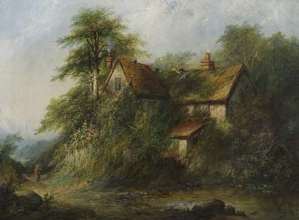 Detail of Cottage in the Countryside, 1871 by George Harrison