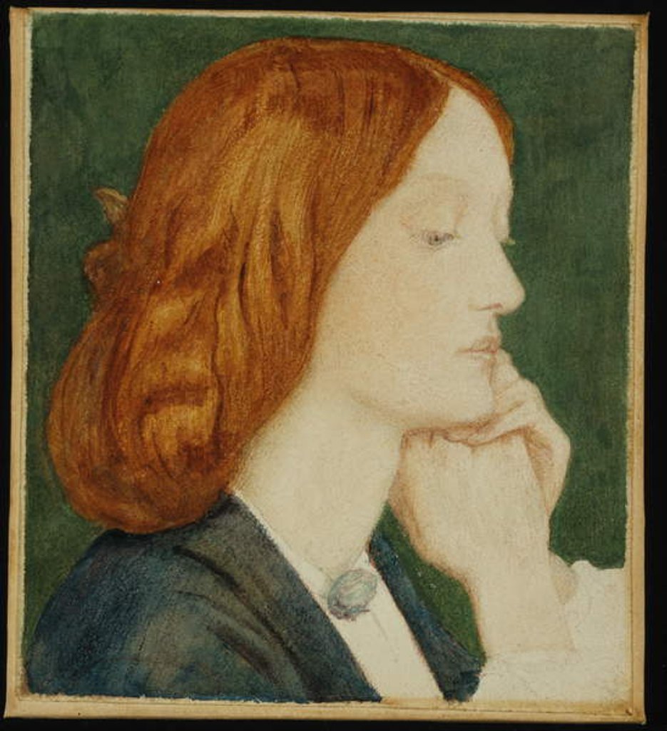 Detail of Portrait of Elizabeth Siddal 1854 by Dante Gabriel Charles Rossetti