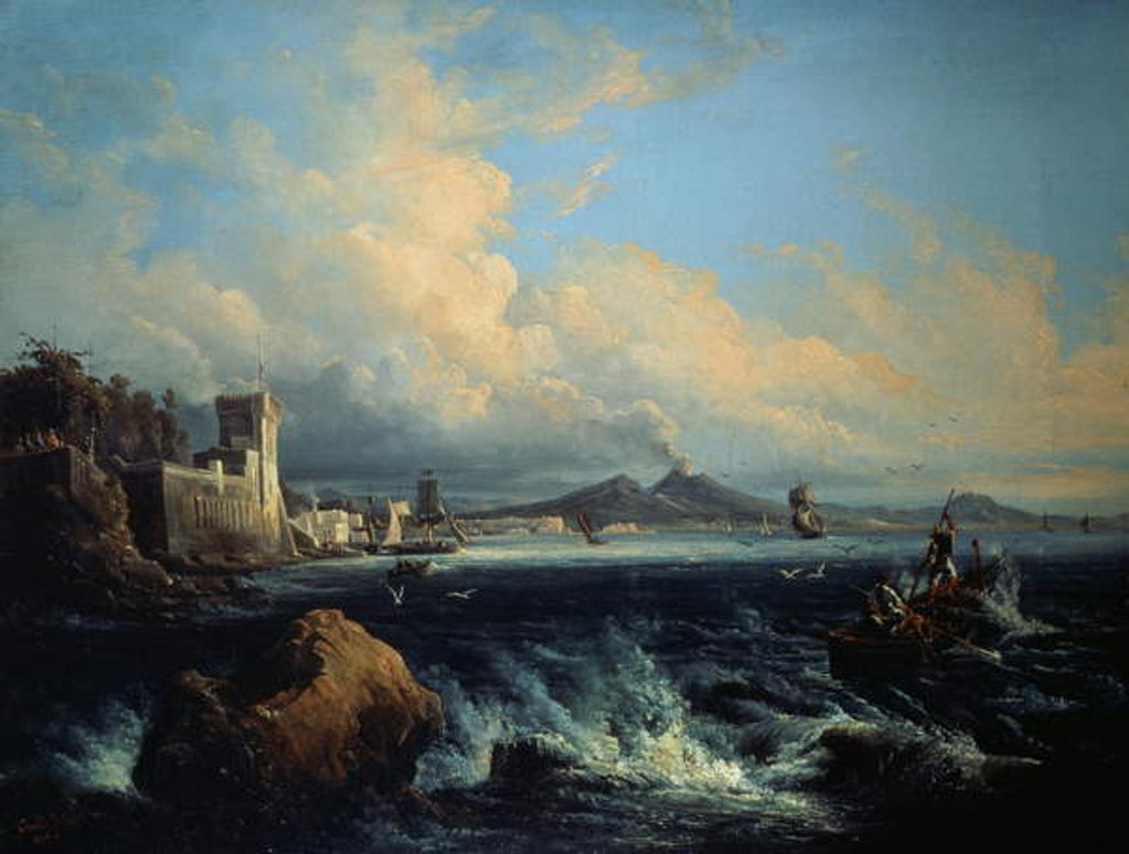 Detail of Naples seen from Posillipo by Consalvo Carelli