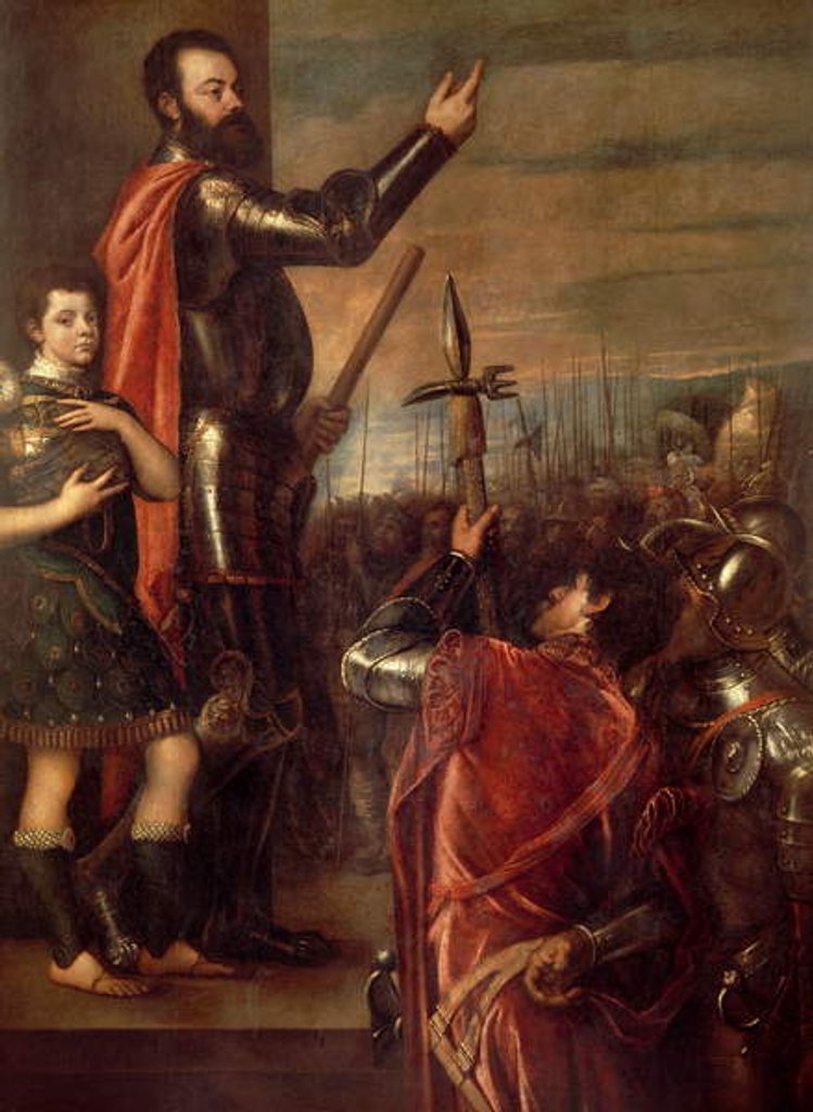 Detail of The Allocution of Alfonso d’Avalos to His Troops, 1540-41 by Titian (c.1488-1576)