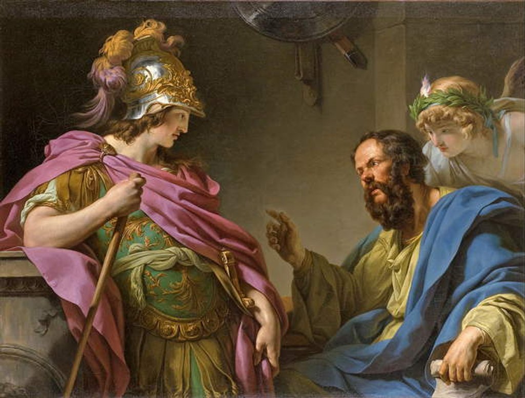 Detail of Alcibiades being taught by Socrates, 1776 by Francois Andre Vincent