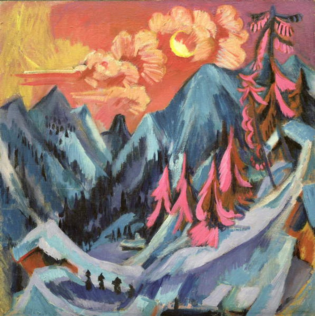 Detail of Winter Landscape in Moonlight, 1919 by Ernst Ludwig Kirchner