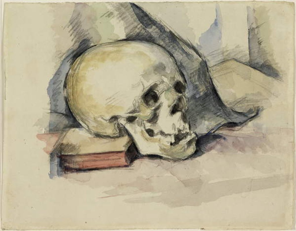 Detail of Skull and Book, c.1885 by Paul Cezanne