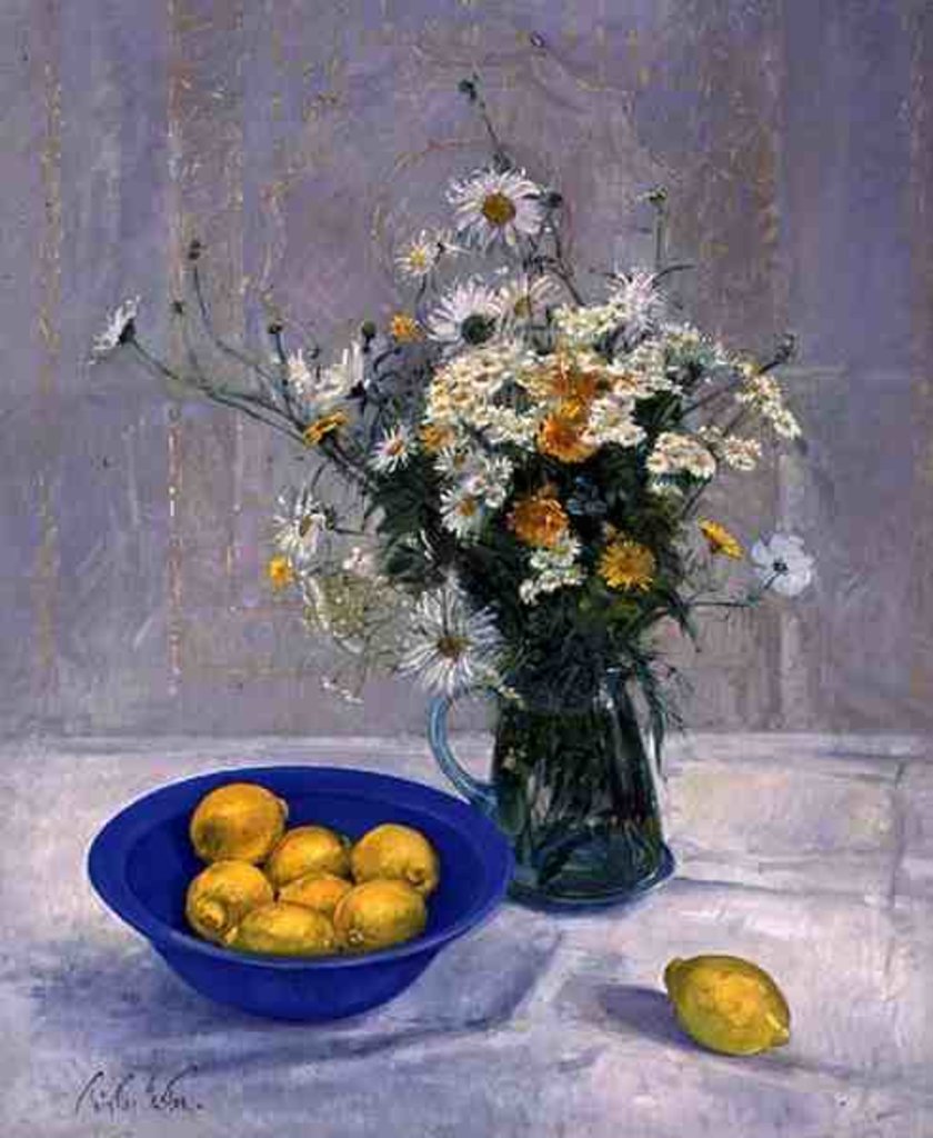 Detail of Summer Daisies and Lemons, 1990 by Timothy Easton