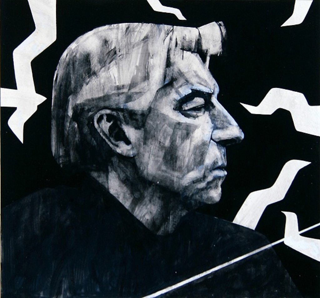 Detail of Portrait of Herbert von Karajan by Barry Fantoni