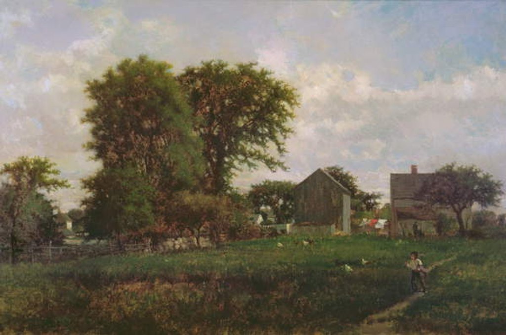 Detail of Massachusetts Landscape, 1865 by George Snr. Inness