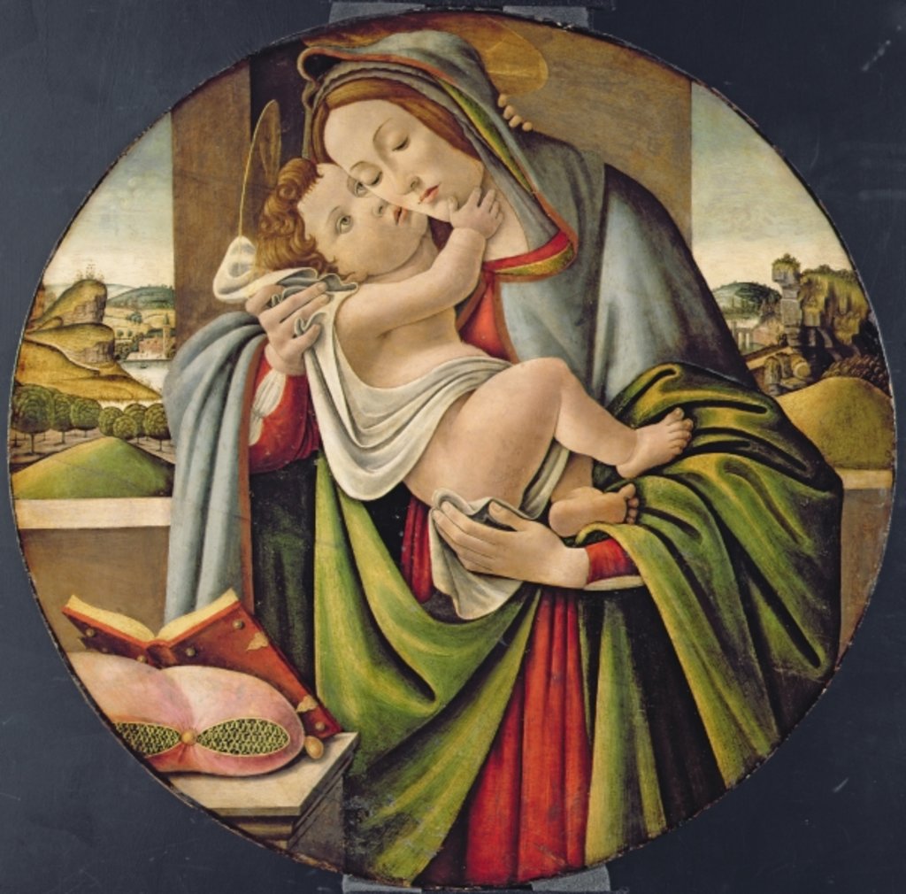 Detail of Madonna and Child by Sandro Botticelli