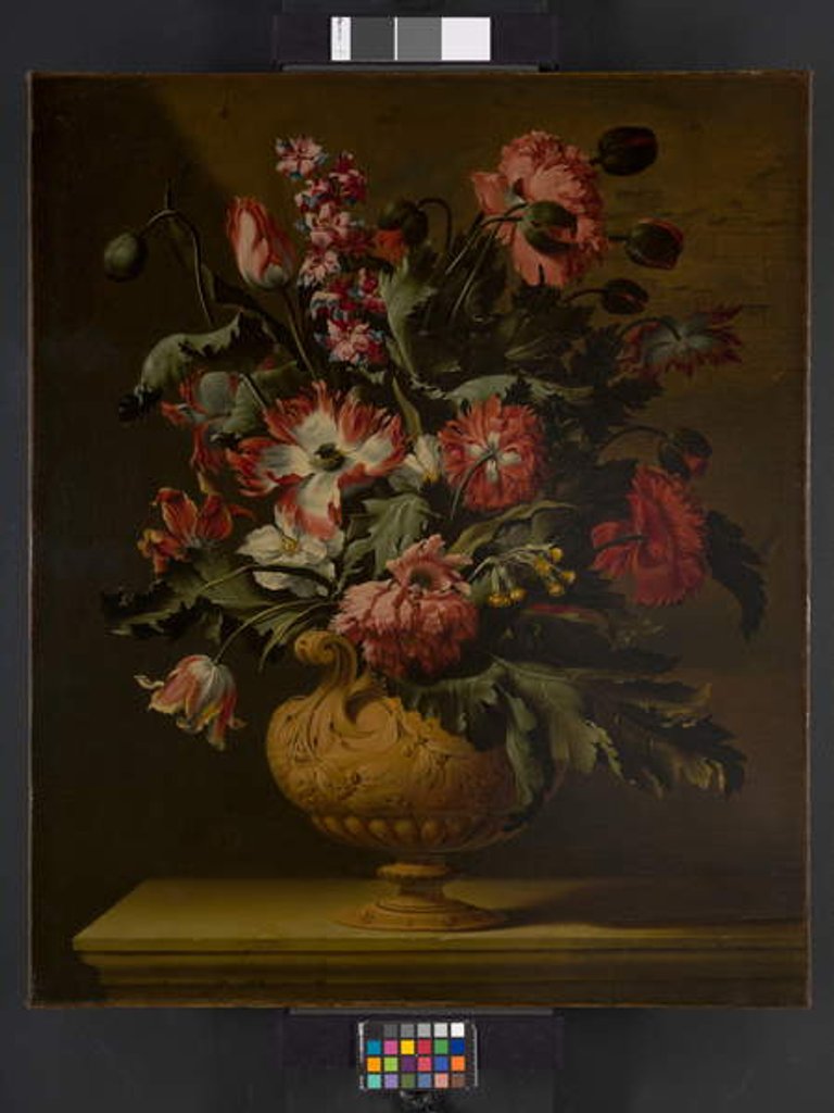 Detail of A vase of flowers, before 1710 by Simon Peeterz Verelst