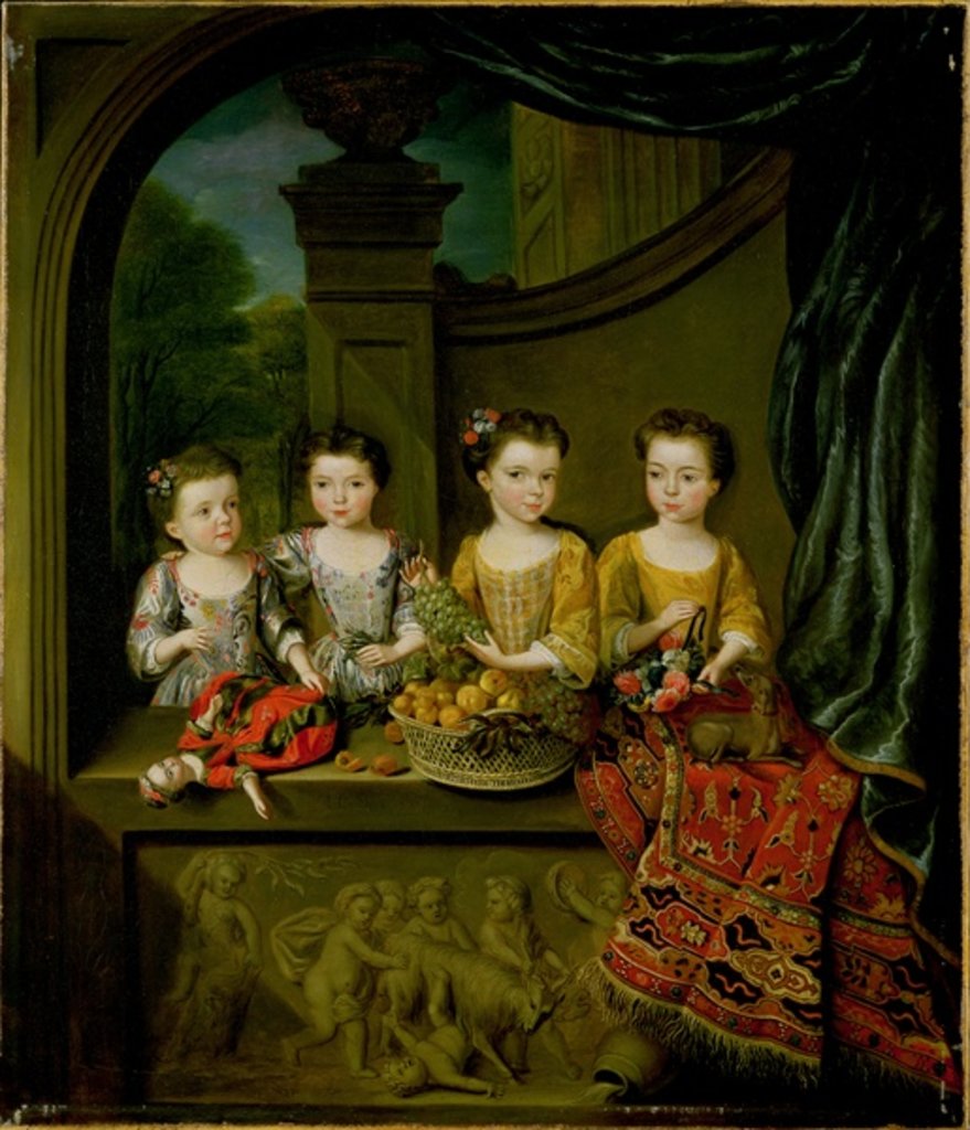 Detail of Portrait of the daughters of Sir Matthew Decker, Bt., 1718 by Jan Van Meyer