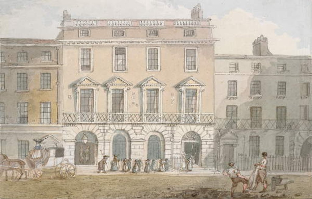 Detail of Freemasons Hall and Tavern, Great Queen Street, c.1800 by John Nixon