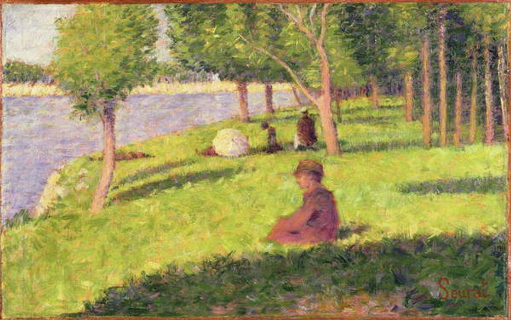 Detail of Seated Figures, Study for 'A Sunday Afternoon on the Island of La Grande Jatte', 1884-85 by Georges Pierre Seurat