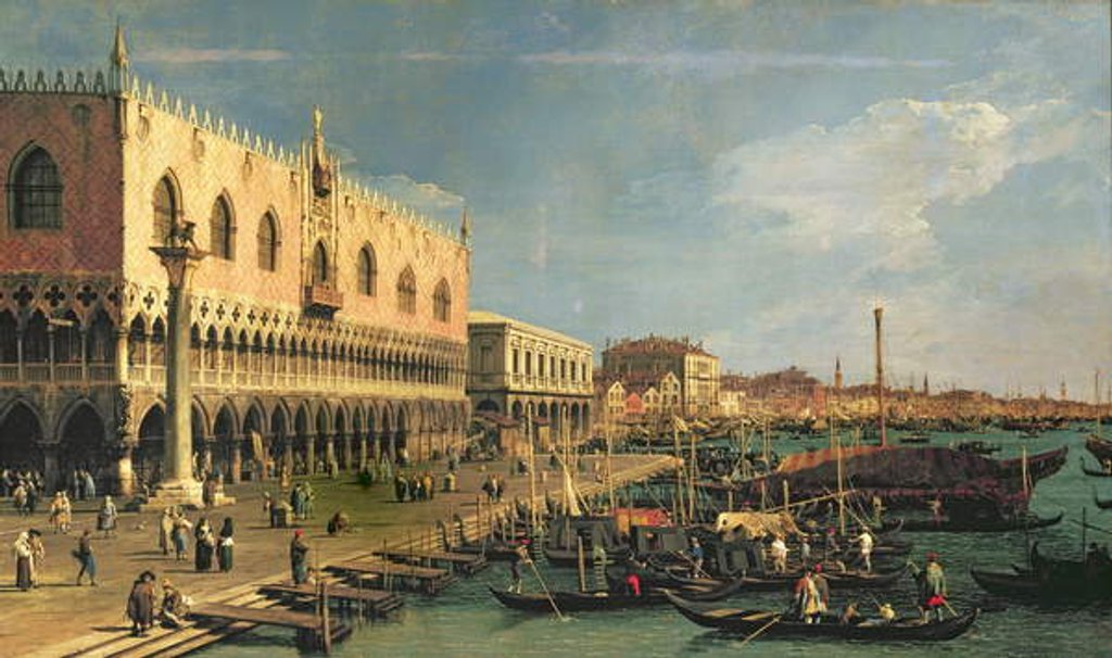 Detail of Palazzo Ducale and the Riva degli Schiavoni, Venice by Canaletto