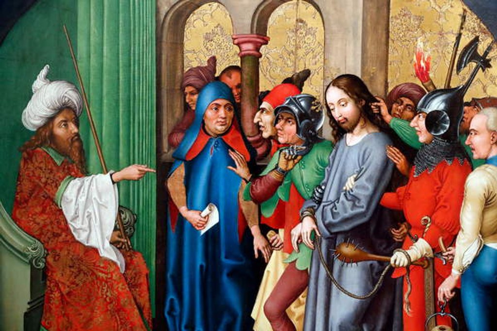 Detail of Jesus is condemned by the Sanhedrin by Martin Schongauer