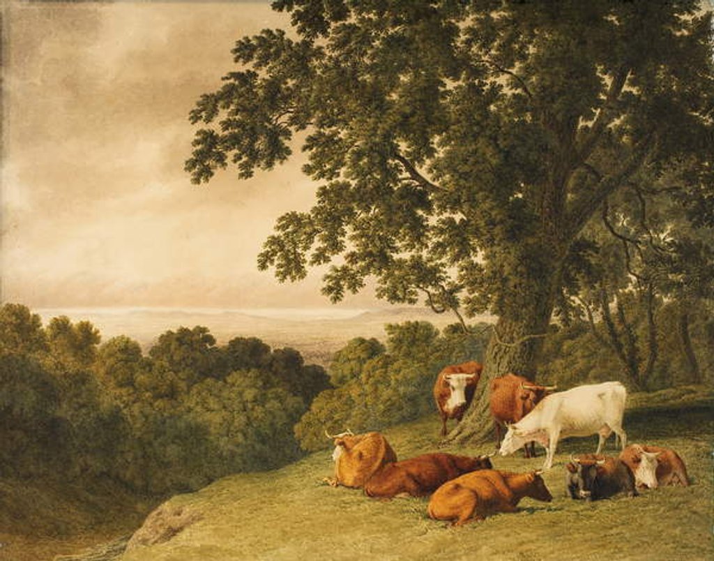 Detail of Landscape with Cattle, 1819 by Robert Hills