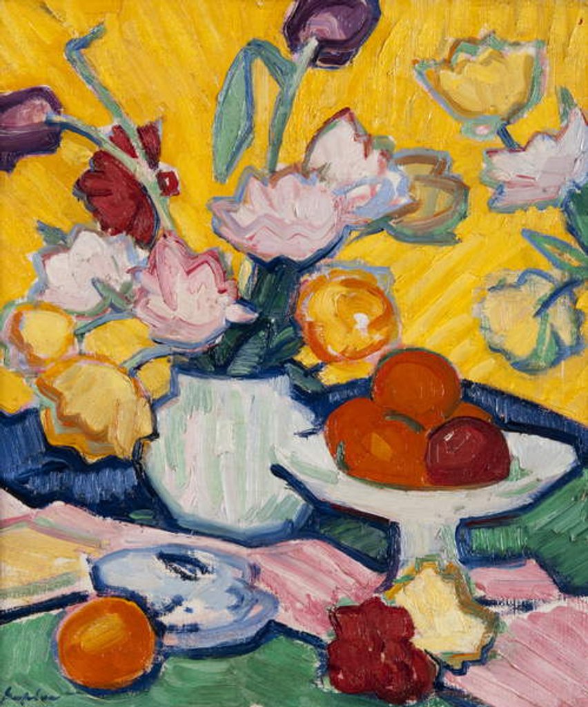 Detail of Tulips in a Pottery Vase, 1910-14 by Samuel John Peploe