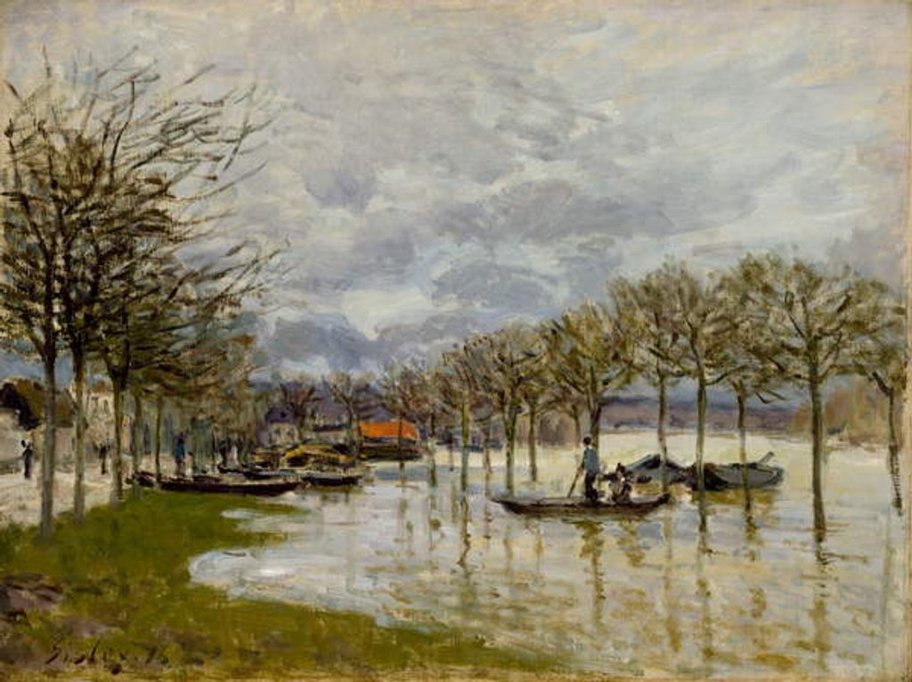 Detail of The Flood on the Road to Saint-Germain, 1876 by Alfred Sisley