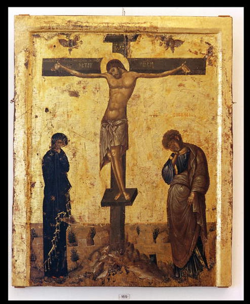 Detail of Crucifixion icon by Byzantine